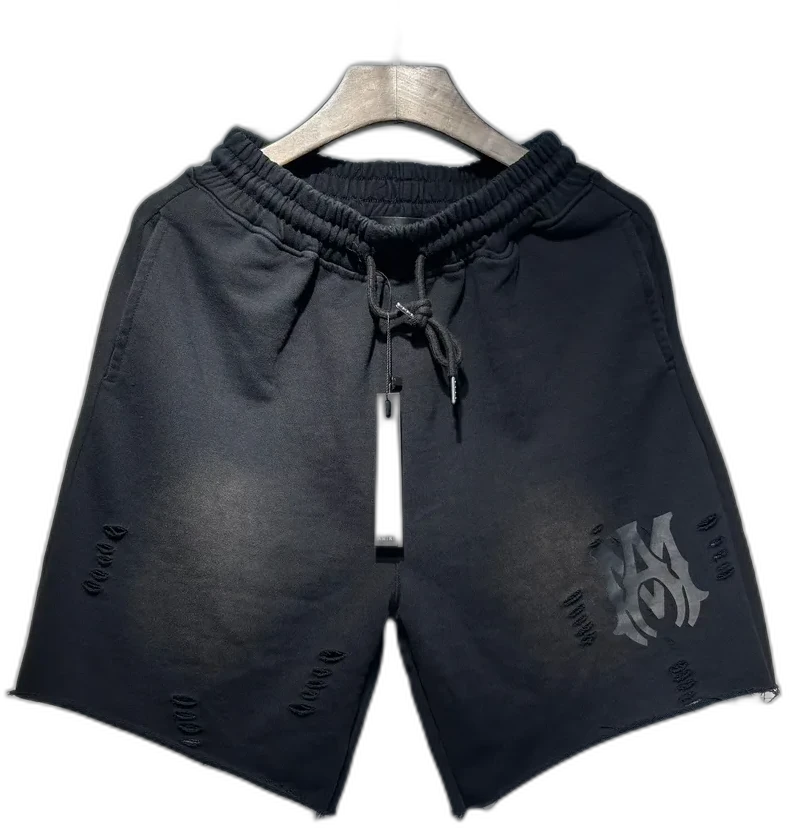 Amiri Shorts Distressed Black